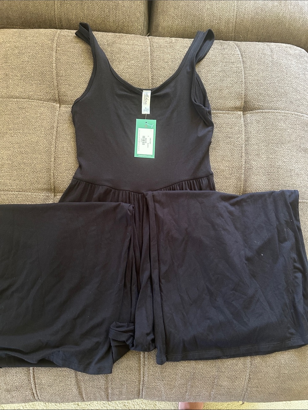 mahina Black Sleeveless Tank Romper